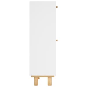 Botník bílý 52 x 25 x 80 cm kompozitní dřevo a přírodní ratan - obrázek 6