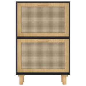 Botník černý 52 x 25 x 80 cm kompozitní dřevo a přírodní ratan - obrázek 5