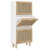 vidaXL kingakapp, valge, 52x25x115 cm, tehispuit ja naturaalne rotang