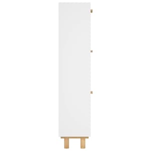 Botník bílý 52 x 25 x 115 cm kompozitní dřevo a přírodní ratan - obrázek 6