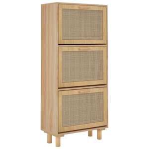 Botník hnědý 52 x 25 x 115 cm kompozitní dřevo a přírodní ratan - obrázek 4