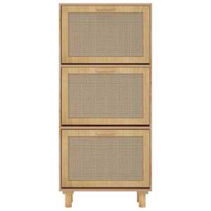 Botník hnědý 52 x 25 x 115 cm kompozitní dřevo a přírodní ratan - obrázek 5