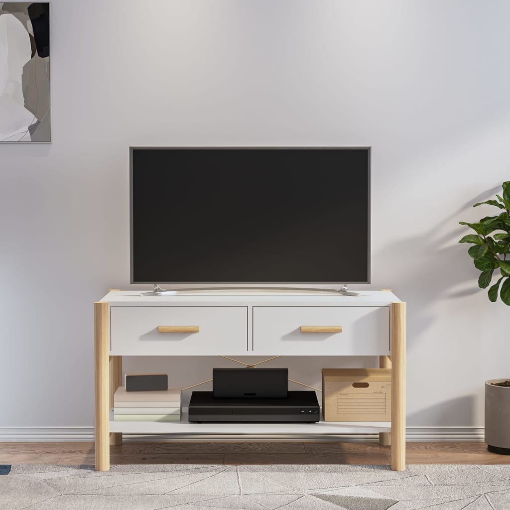 vidaXL Comodă TV, alb, 82x38x45 cm, lemn prelucrat