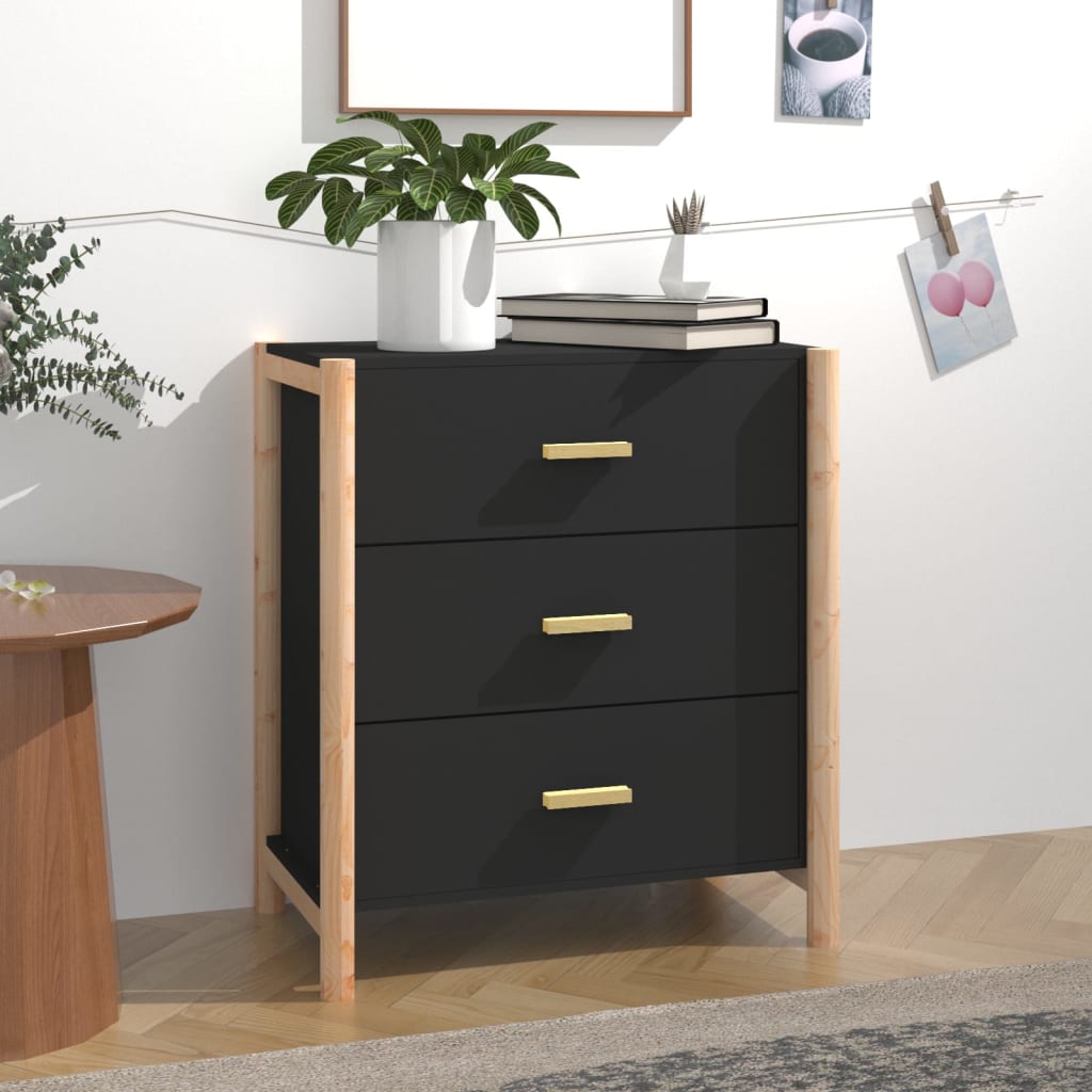 vidaXL Sideboard Schwarz 62x38x70 cm Holzwerkstoff