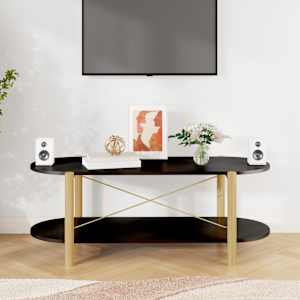 Konferenční stolek černý 110 x 48 x 40 cm kompozitní dřevo - obrázek 3
