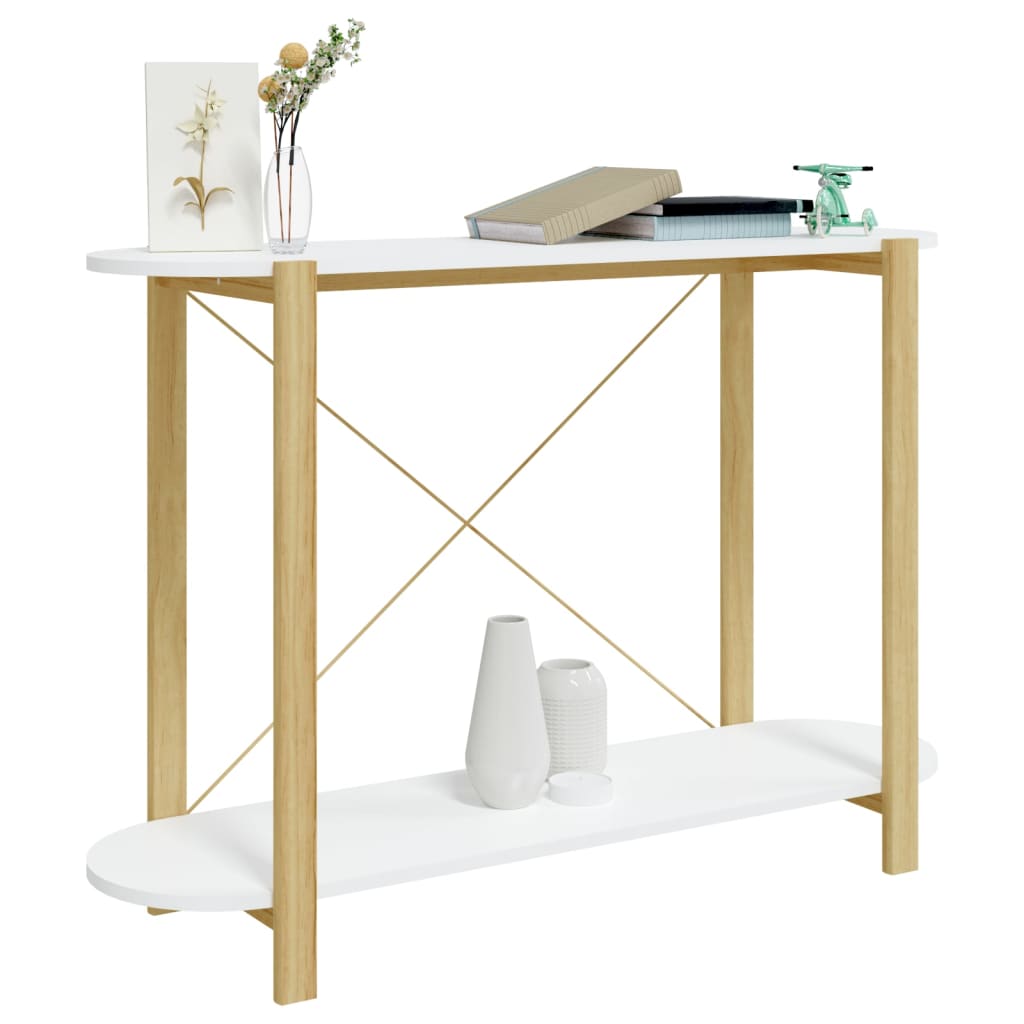 Fehér szerelt fa tálalóasztal 110x38x75 cm 