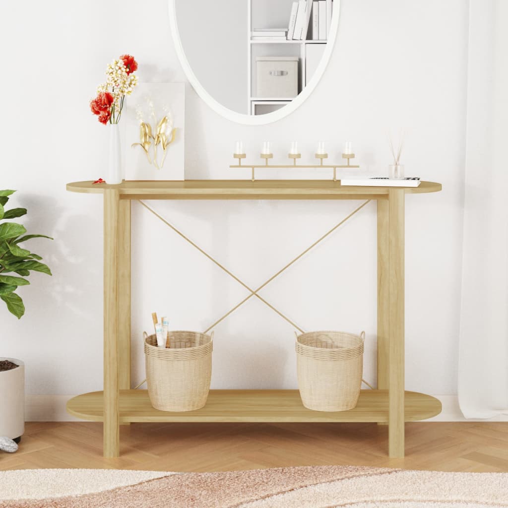 Fehér szerelt fa tálalóasztal 110 x 38 x 75 cm 