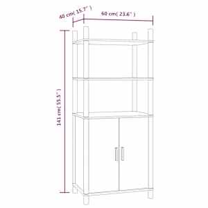 Skříň highboard bílá 60 x 40 x 141 cm kompozitní dřevo - obrázek 6