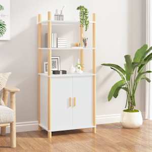 Skříň highboard bílá 60 x 40 x 141 cm kompozitní dřevo - obrázek 1