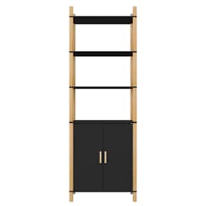 vidaXL Komoda, juodos spalvos, 60x40x173cm, apdirbta mediena