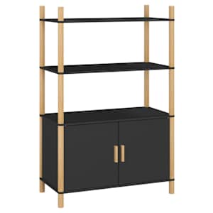 Skříň highboard černá 80x40x121 cm ompozitní dřevo - obrázek 2