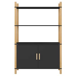 Skříň highboard černá 80x40x121 cm ompozitní dřevo - obrázek 3