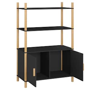 Skříň highboard černá 80x40x121 cm ompozitní dřevo - obrázek 5