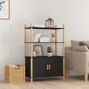 Skříň highboard černá 80x40x121 cm ompozitní dřevo - obrázek 1