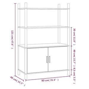 Skříň highboard 80 x 40 x 121 cm kompozitní dřevo - obrázek 6