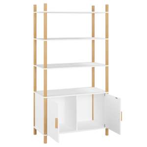 Skříň highboard bílá 80x40x153 cm ompozitní dřevo - obrázek 5