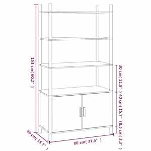 Skříň highboard bílá 80x40x153 cm ompozitní dřevo - obrázek 6