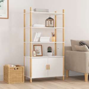 Skříň highboard bílá 80x40x153 cm ompozitní dřevo - obrázek 1
