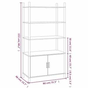 Skříň highboard černá 80x40x153 cm kompozitní dřevo - obrázek 6