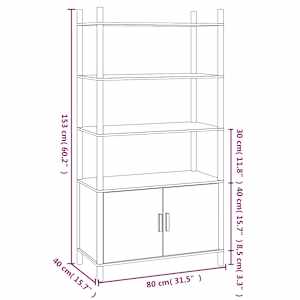 Skříň highboard 80x40x153 cm kompozitní dřevo - obrázek 6