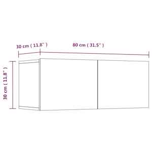 TV skříňky 4 ks bílé 80 x 30 x 30 cm kompozitní dřevo - obrázek 12