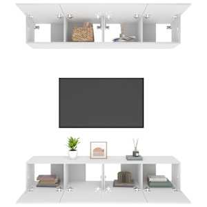 TV skříňky 4 ks bílé 80 x 30 x 30 cm kompozitní dřevo - obrázek 5