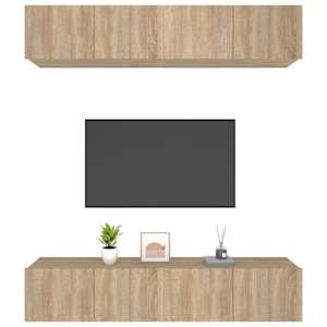 TV skříňky 4 ks dub sonoma 80 x 30 x 30 cm kompozitní dřevo - obrázek 4