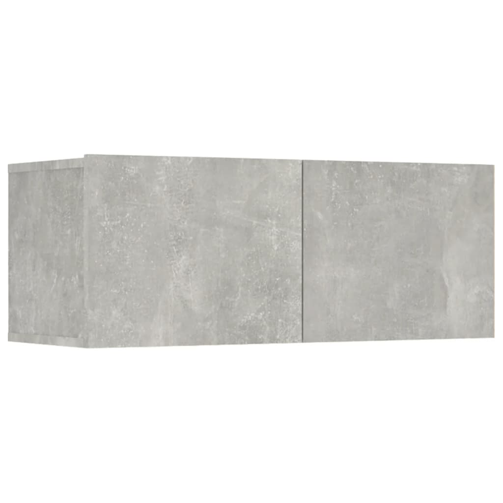 Comode TV, 4 buc., gri beton, 80x30x30 cm, lemn prelucrat