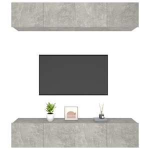 TV skříňky 4 ks betonově šedé 80 x 30 x 30 cm kompozitní dřevo - obrázek 4