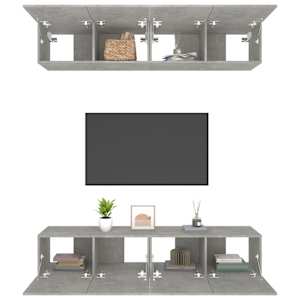TV skříňky 4 ks betonově šedé 80 x 30 x 30 cm kompozitní dřevo - obrázek 5