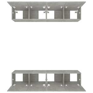 TV skříňky 4 ks betonově šedé 80 x 30 x 30 cm kompozitní dřevo - obrázek 6