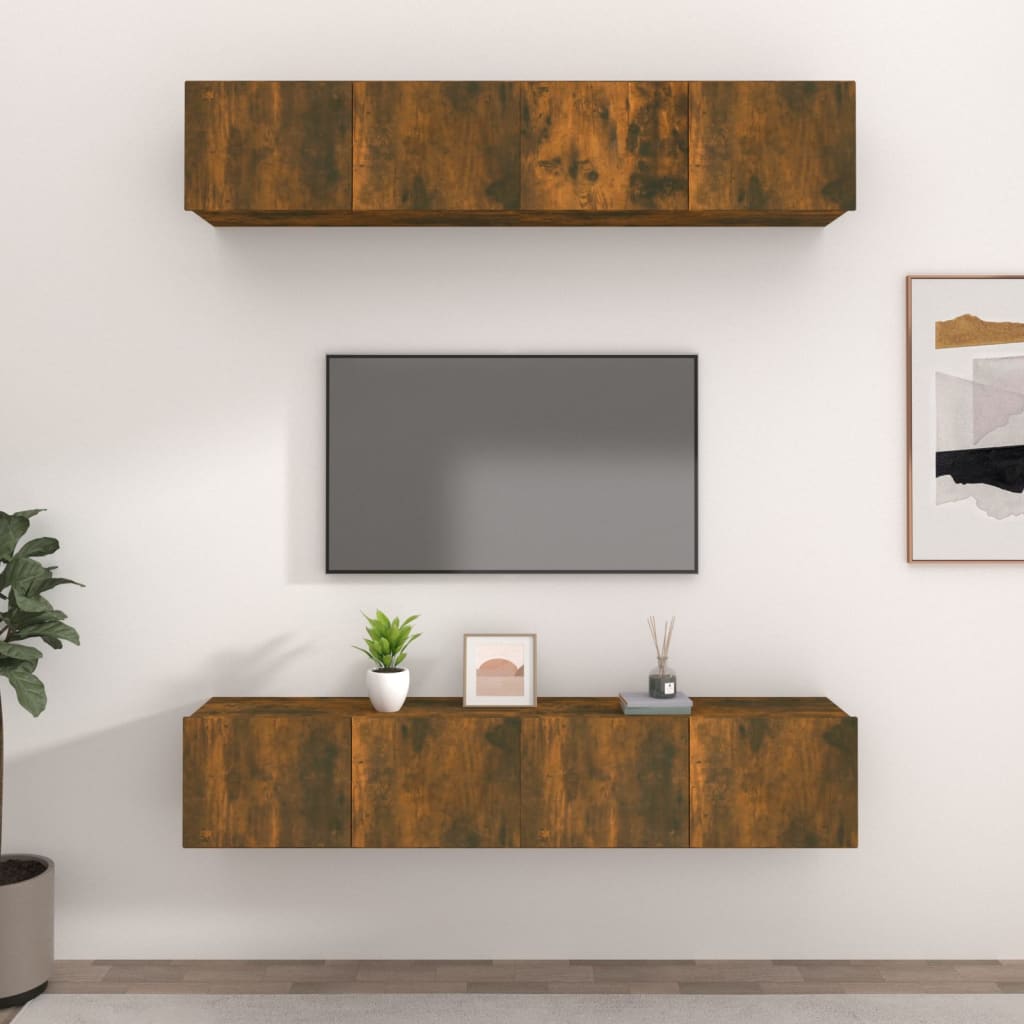 TV-Schränke 4 Stk. Sonoma-Eiche 80x30x30 cm Holzwerkstoff | Stepinfit
