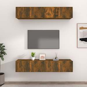 TV skříňky 4 ks kouřový dub 80 x 30 x 30 cm kompozitní dřevo - obrázek 1
