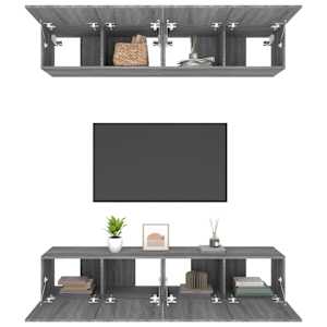 TV skříňky 4 ks šedé sonoma 80 x 30 x 30 cm kompozitní dřevo - obrázek 5