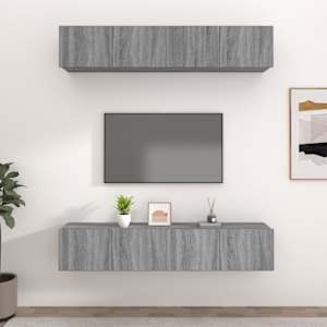 TV skříňky 4 ks šedé sonoma 80 x 30 x 30 cm kompozitní dřevo - obrázek 1