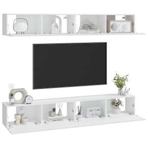 Nástěnné TV skříňky 4 ks bílé 100 x 30 x 30 cm - obrázek 3