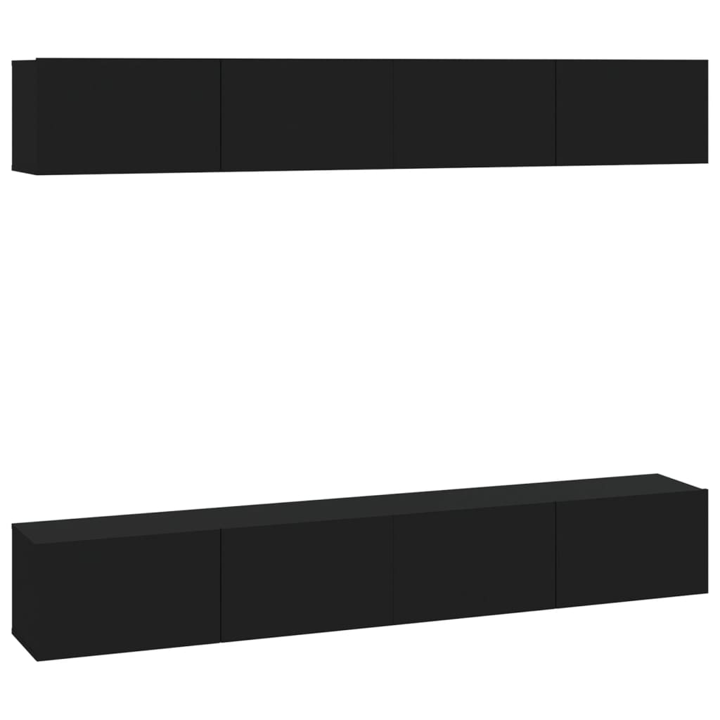 vidaXL NĂˇstÄ›nnĂ© TV skĹ™Ă­Ĺ�ky 4 ks ÄŤernĂ© 100 x 30 x 30 cm