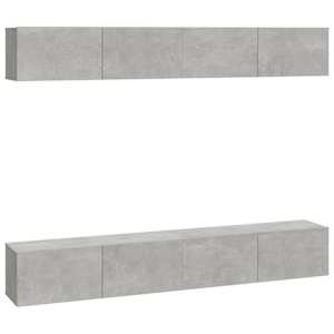 Nástěnné TV skříňky 4 ks betonově šedé 100 x 30 x 30 cm - obrázek 2