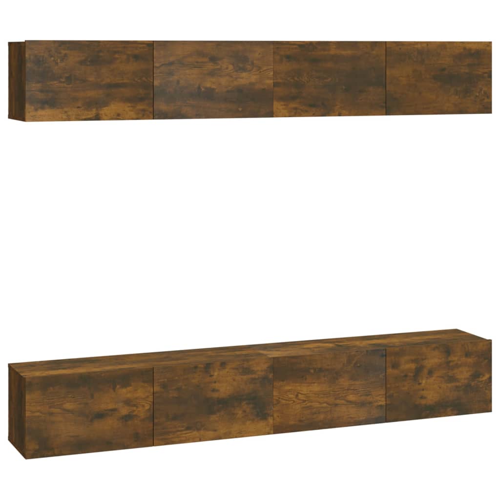 vidaXL Nástěnné TV skříňky 4 ks kouřový dub 100 x 30 x 30 cm