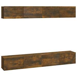 Nástěnné TV skříňky 4 ks kouřový dub 100 x 30 x 30 cm - obrázek 2