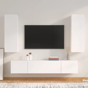 4dílný set TV skříněk bílý kompozitní dřevo - obrázek 1