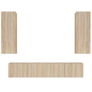 4dílný set TV skříněk dub sonoma kompozitní dřevo - obrázek 2