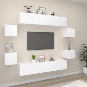 8dílný set TV skříněk bílý kompozitní dřevo - obrázek 1