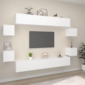 8dílný set TV skříněk bílý kompozitní dřevo - obrázek 1