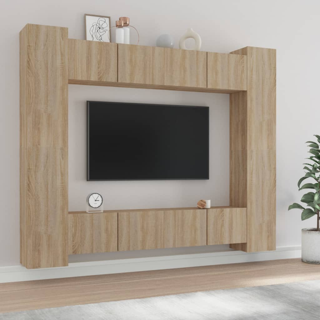 8-tlg. TV-Schrank-Set Sonoma-Eiche Holzwerkstoff kaufen