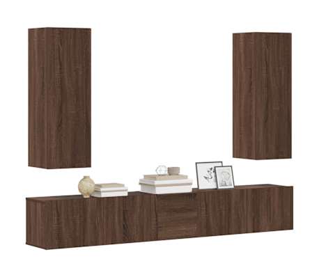 vidaXL 5-daļīgs TV skapī&scaron;u komplekts, ozola krāsa, inženierijas koks