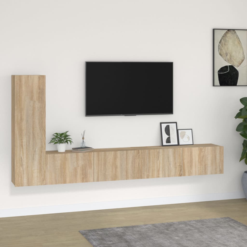 3dílný set TV skříněk dub sonoma kompozitní dřevo