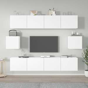 6dílný set TV skříněk bílý kompozitní dřevo - obrázek 1