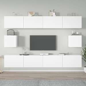 6dílný set TV skříněk bílý kompozitní dřevo - obrázek 1