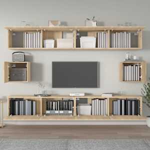 vidaXL 6-delige Tv-meubelset bewerkt hout sonoma eikenkleurig